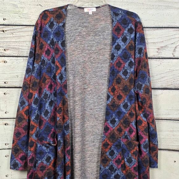 LuLaRoe Multicolor Geometric Print Long Duster Size XL - Picture 2 of 7